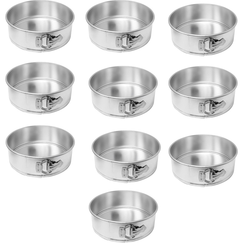 Omcan - 10" x 3" Aluminium Springform Cake Pan, Pack of 10 - 81107