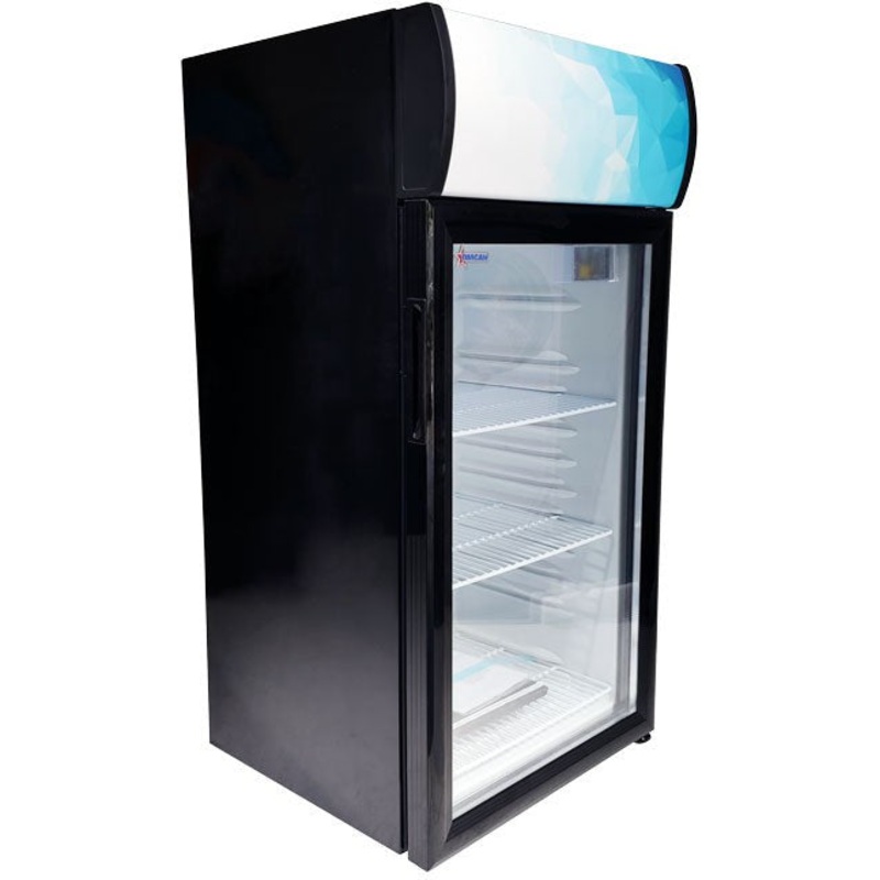 Omcan - 110V, 80 L Capacity Black Countertop Display Refrigerator - RS-CN-0080-B