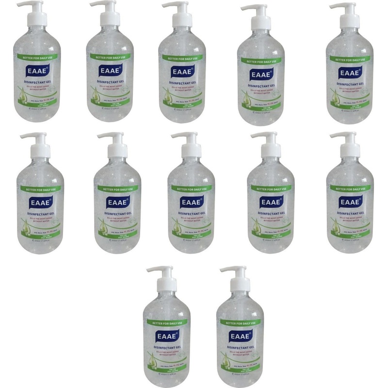 Omcan - 500 ml Clear Bottle Hand Sanitizer with 75% Alcohol  with Pump, Pack of 10 - 46669