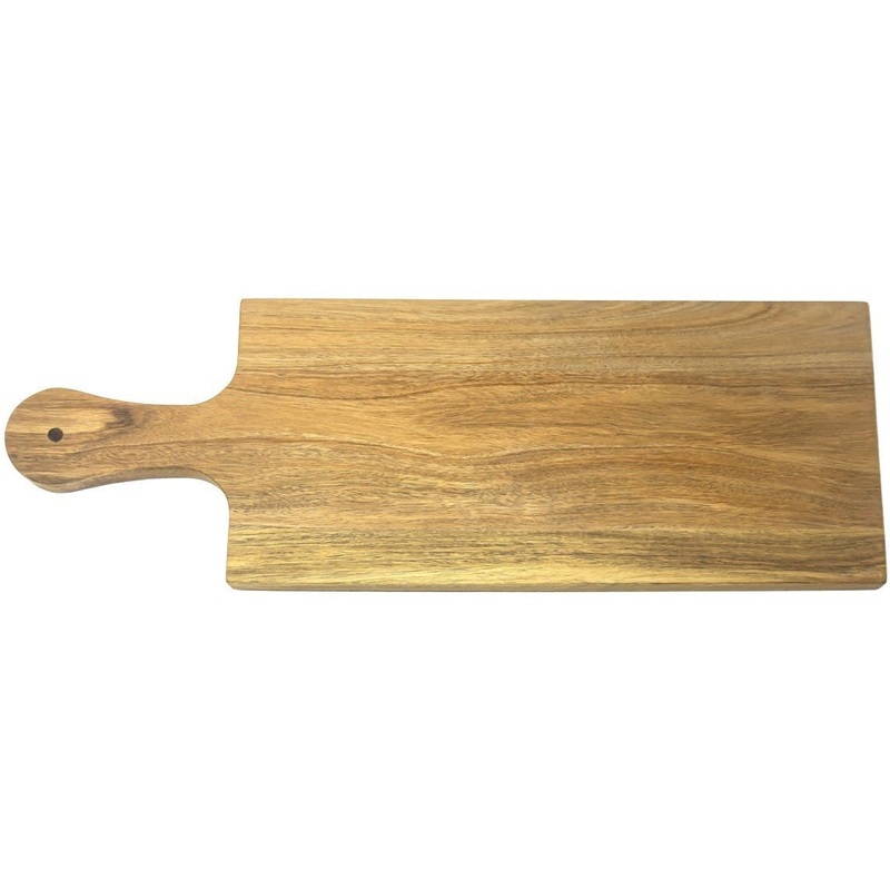 Omcan - 8" x 17" Acacia Wood Pizza, Flatbread and Charcuterie Wooden Serving Board With Oil Treatment, Pack of 10 - 81065