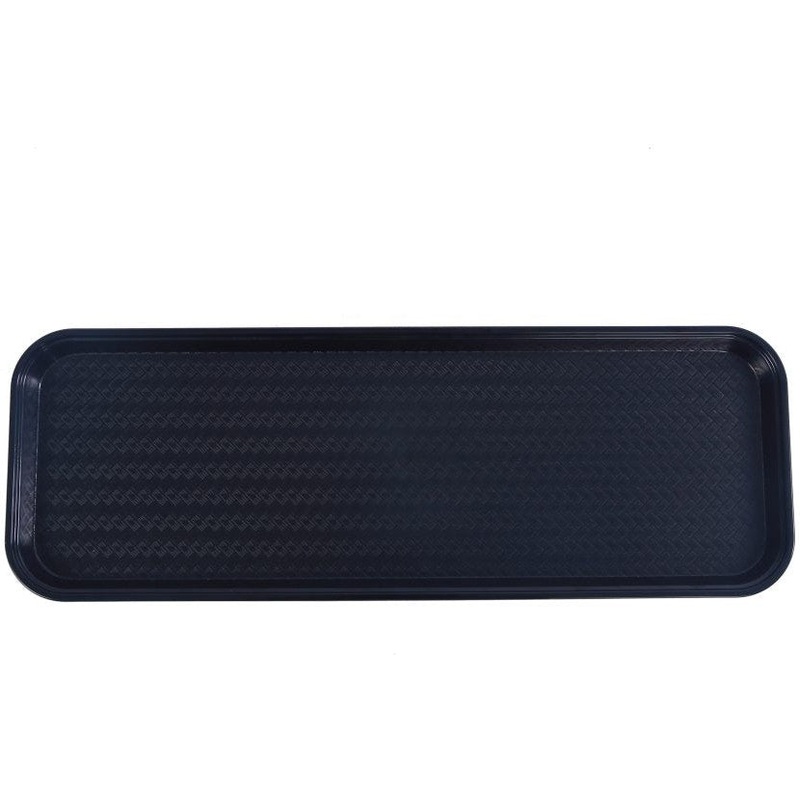 Omcan - 9" x 26" Black ABS Plastic Food and Produce Display or Merchandising Tray, Pack of 10 - 81100