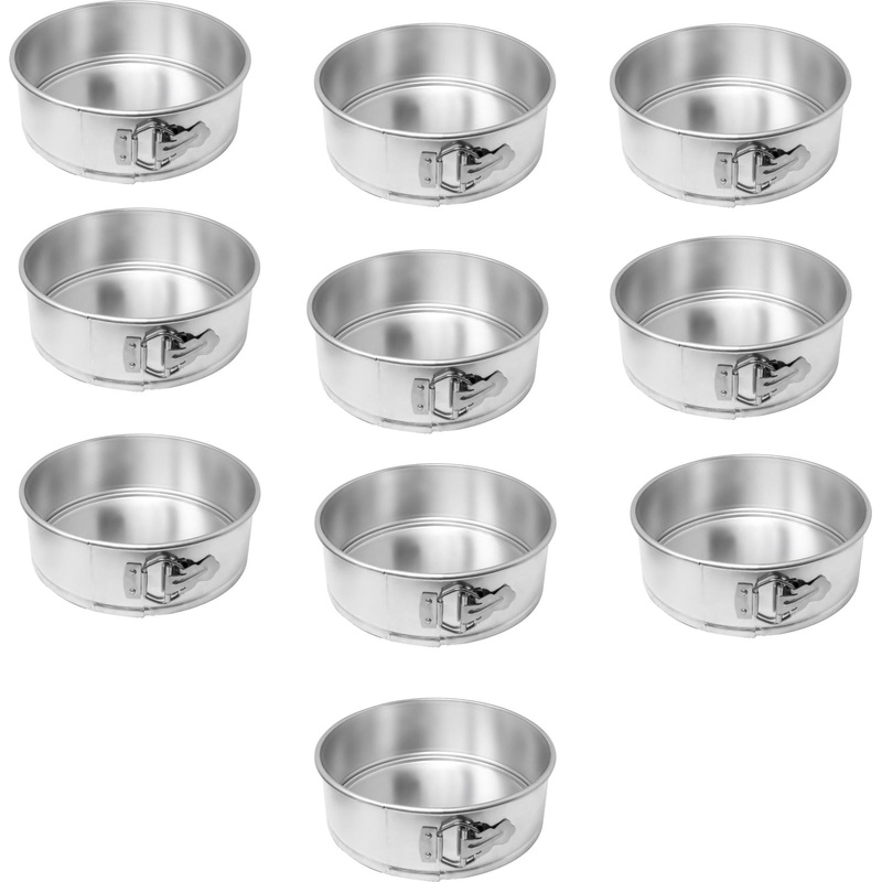 Omcan - 9" x 3" Aluminium Springform Cake Pan, Pack of 10 - 81106