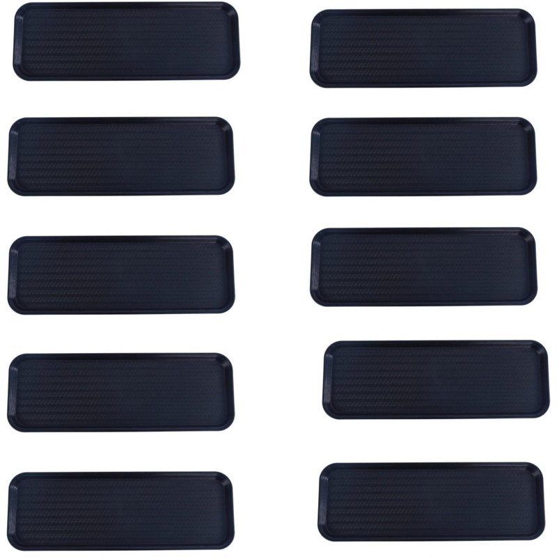 Omcan - 9 x 30 Black ABS Plastic Food and Produce Display or Merchandising Tray, Pack of 10 - 81101