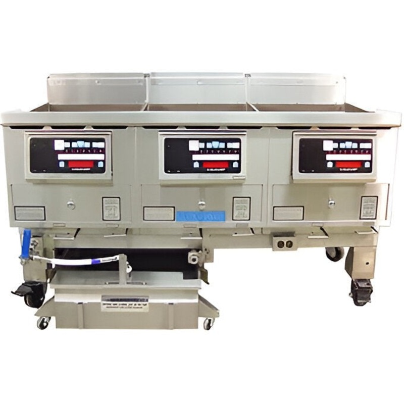 Ultra Fryer - Three Vat Commercial Gas Fryer With UltraClear Plus Filtration - B-P30-14-2-UCP