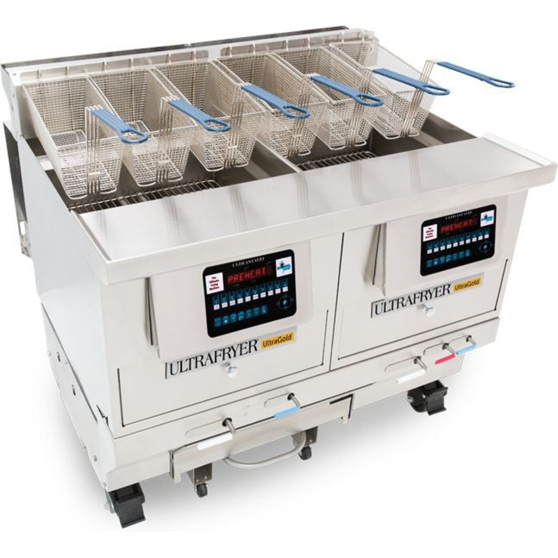 Ultra Fryer - Two Vat Gas Deep Fryer with UltraClear Plus Filtration - B-P30-18-2-UCP