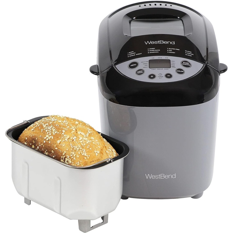West Bend - 3 lb Hi-Rise Bread Maker with 12 Preset Digital Controls - 47413