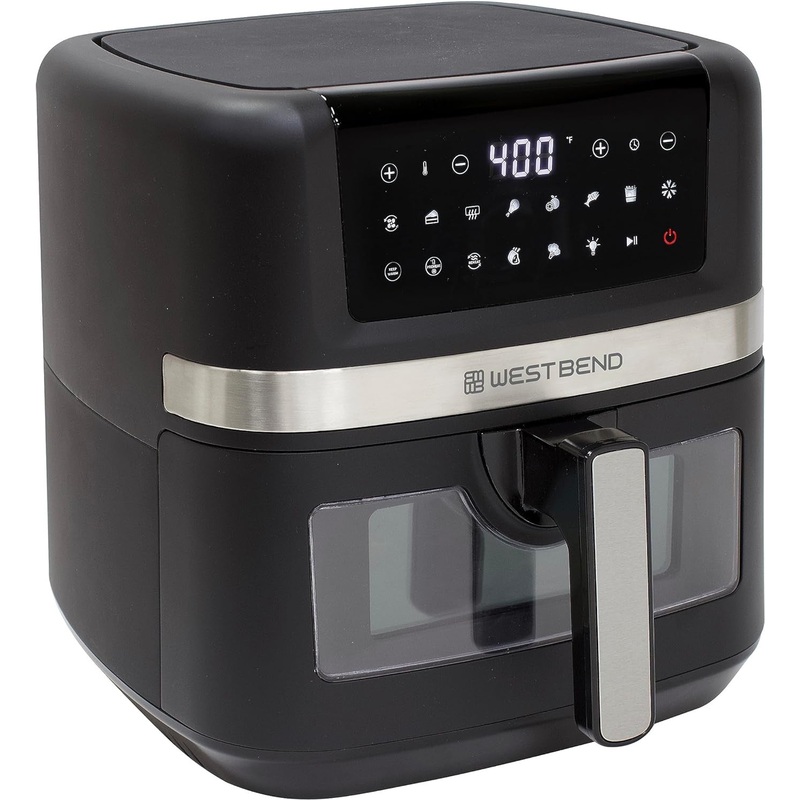 West Bend - 7 QT Back Air Fryer with 13 One-Touch Presets & Easy-View Window - AFWB7QBK13