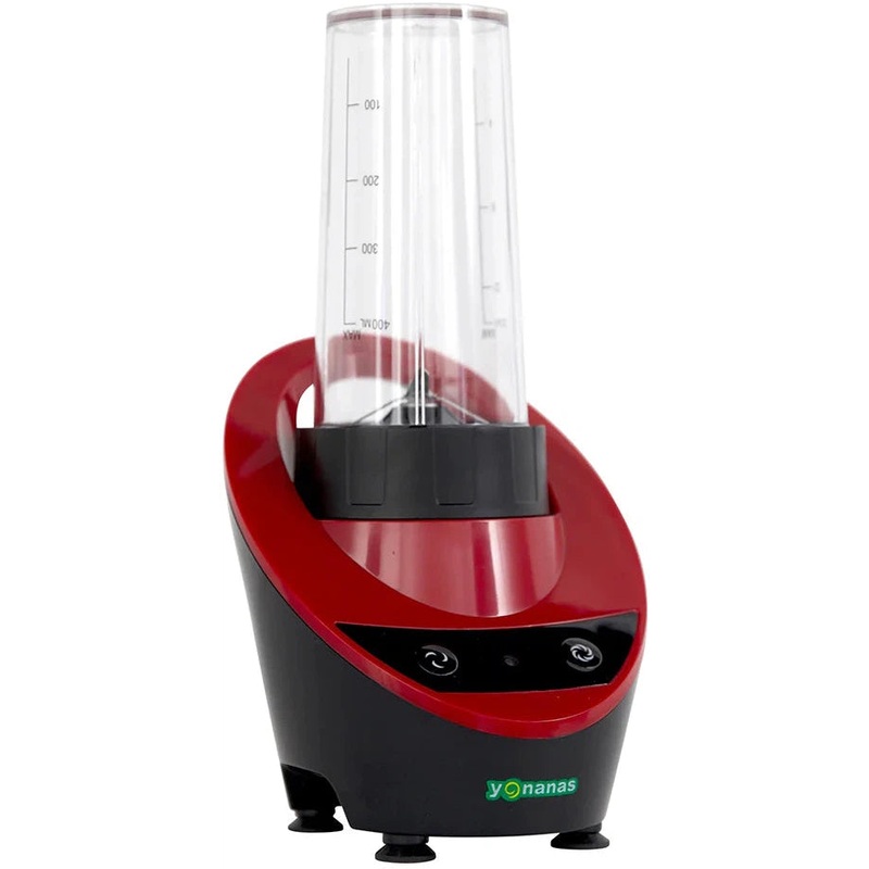 Yonanas - 300 Watts Red Personal Blender with 13.5-Ounce Portable Cup and Drinking Lid for Shakes and Smoothies - YOPB300RD