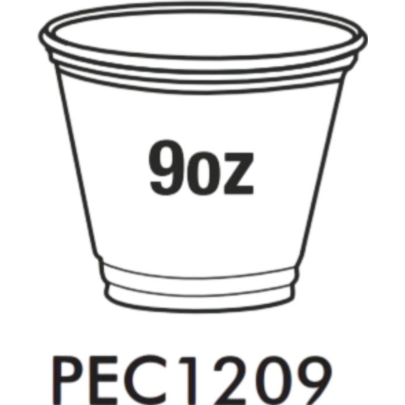 9oz Squat Clear PET Cups, 1000/Cs - PEC1209