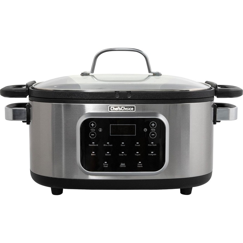 Chef's Choice - 6 Qt Capacity Black Stainless Steel Non-Stick Extra-Large 20-in-1 Multi Slow Cooker - VCCC20SS13