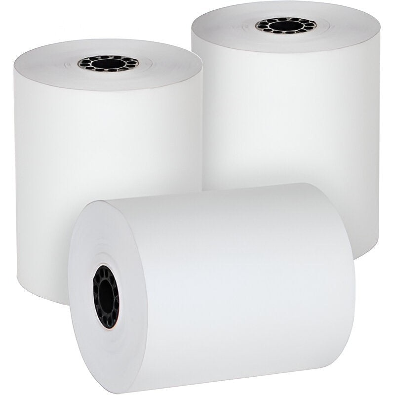 Max Prime - 3x3 140ft 1Ply Bond Cash Register Roll, Pack of 50 - MPB300140