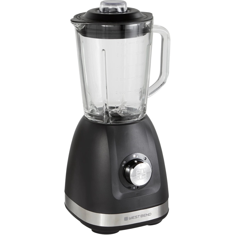 West Bend - 48 Oz Glass Jar Black Multi-Function Blender with Travel Cup - BLWB48BK13