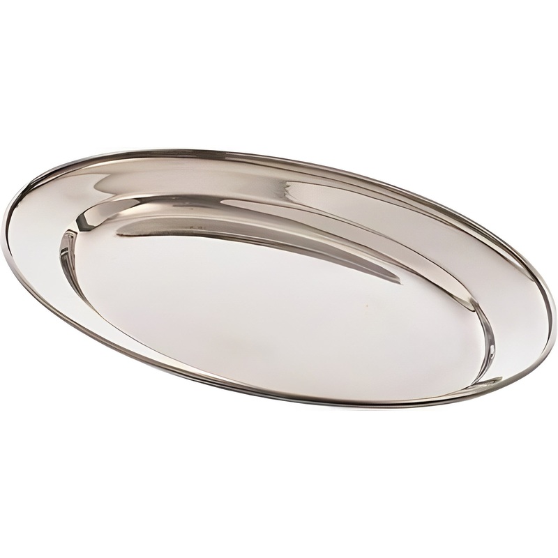 Browne - 12" Stainless Steel Oval Platter - 574181