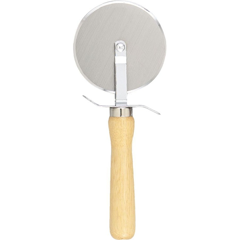 Browne - 4" Stainless Steel Pizza Cutter with Wood Handle - 574262
