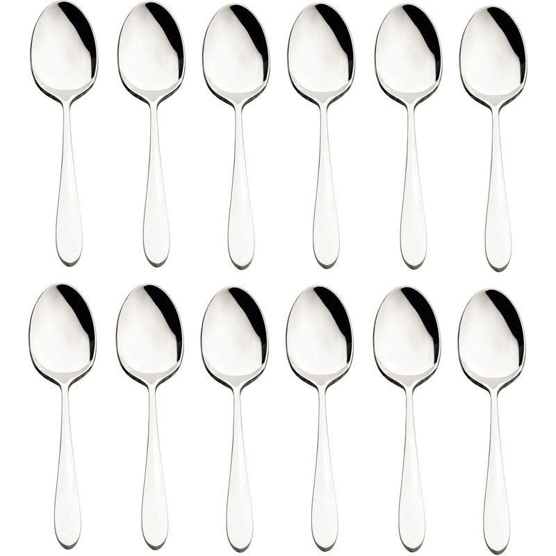 Browne - ECLIPSE 7.1" Stainless Steel Dessert Spoon, Pack of 12 - 502102