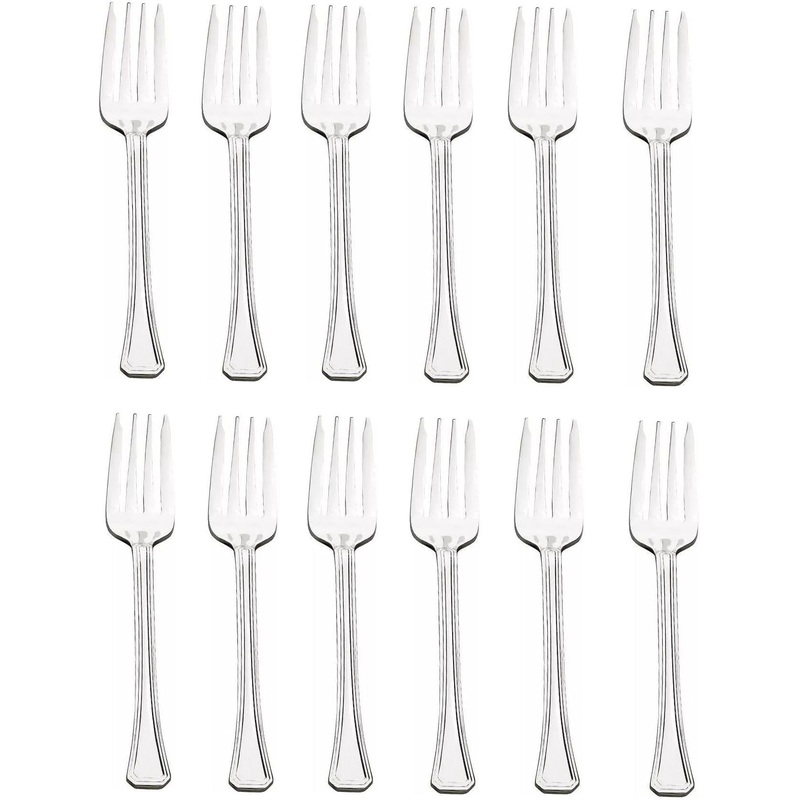 Browne - OXFORD 6.7" Stainless Steel Salad Fork, Pack of 12 - 502010