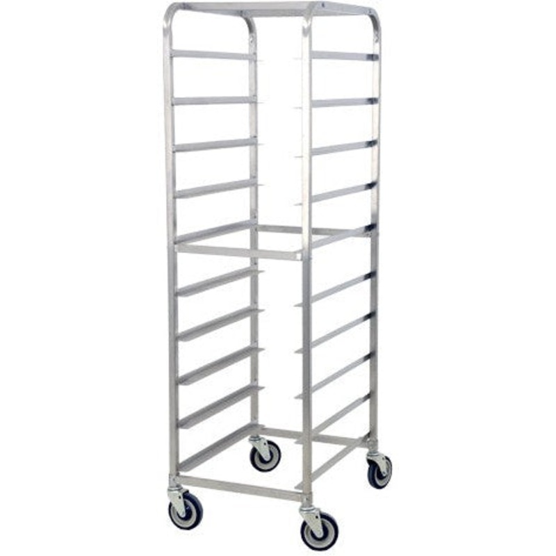 Omcan - 21 x 21 x 69 10 Pan Stainless Steel End Load Bun / Sheet Pan Rack - 13501