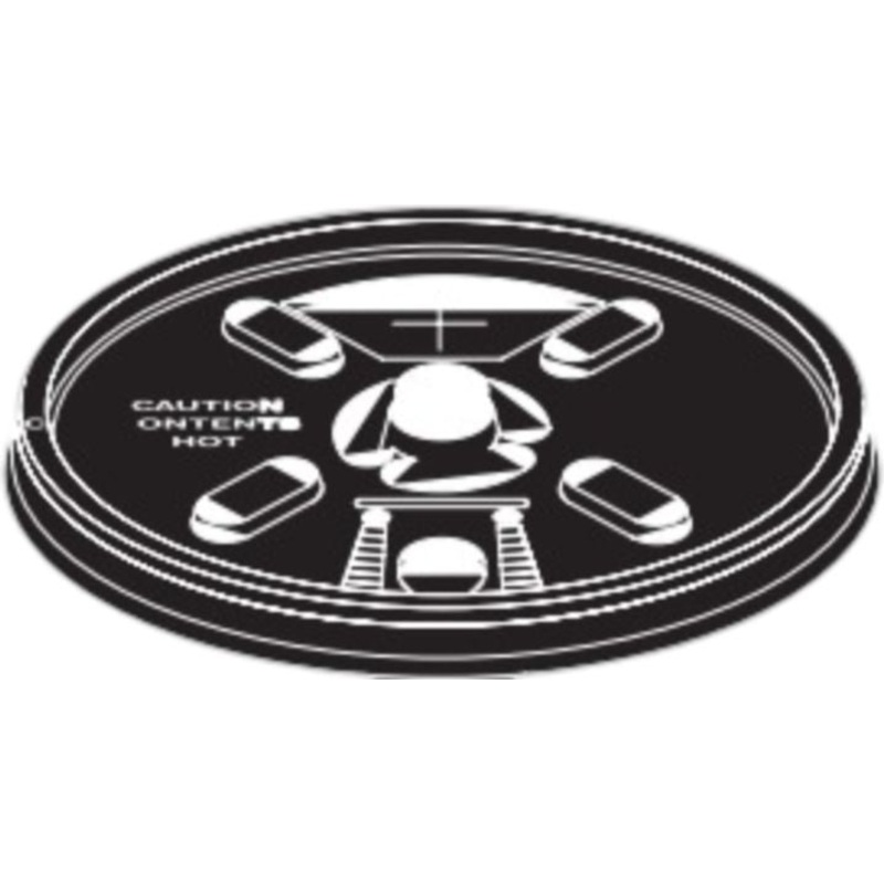 RiteWare - Black Flat Lid For 8 Oz Cup, Pack of 1000 - HTL08B