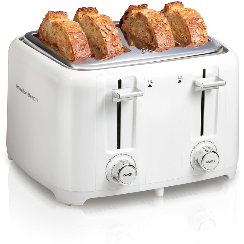 Hamilton Beach - 4 Slice Toaster with Extra-Wide Slots White - 24218