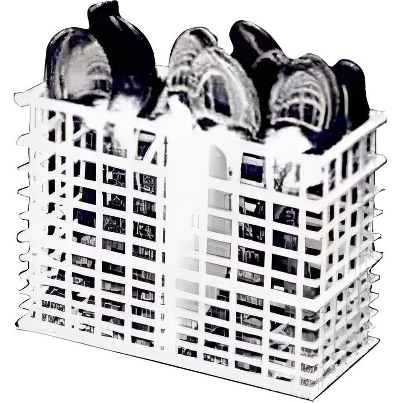 Jet-Tech - 9" Polypropylene Flatware 2 Compartment Basket For F-16DP - 30026 F-16DP
