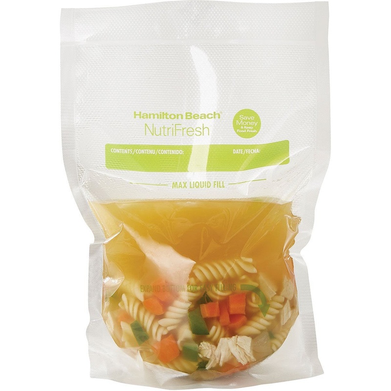 Hamilton Beach - NutriFresh Easy-Fill 1 QT Size Vacuum Sealer Bags - 78306