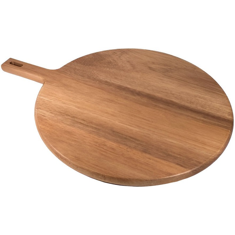 On The Table - 12.5" Brown Acacia Wood Round Paddle Board - 104 DWS