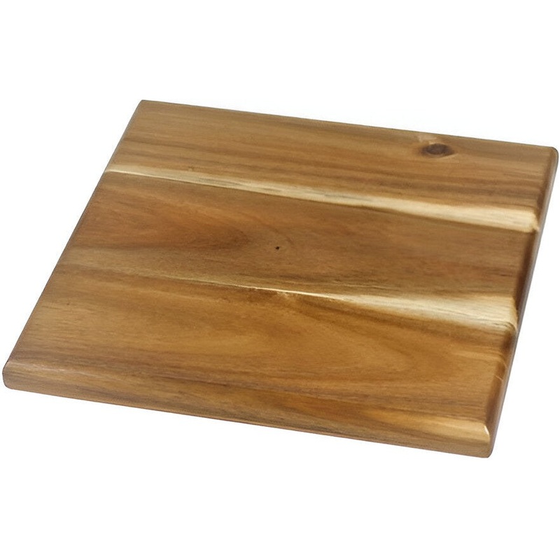 On The Table - 14" x 14" Brown Acacia Wood Square Chop Block - 113 DWS