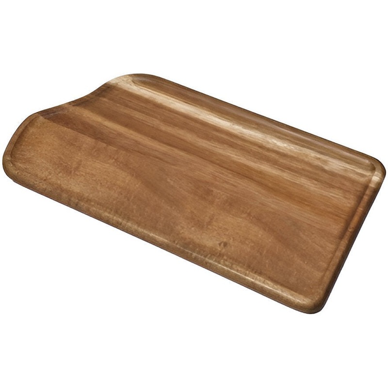 On The Table - 14" x 7.5" Brown Acacia Wood Serving Board With Shallow Trough - 133