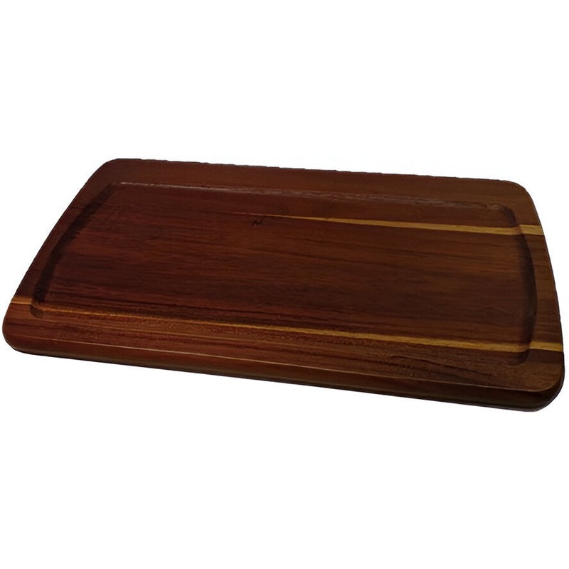 On The Table - 14" x 8" Brown Dark Acacia Wood Medium Plate - 122DK