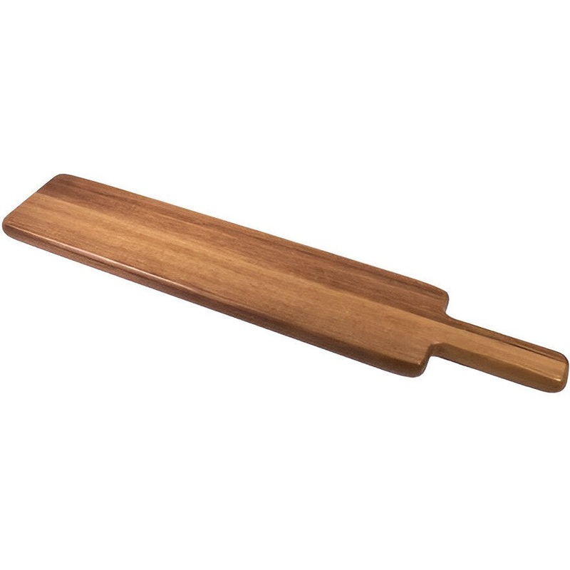On The Table - 17.5" x 3.5" Brown Acacia Wood Blank Flight Beer/Wine Serving Paddle Board - 132-B