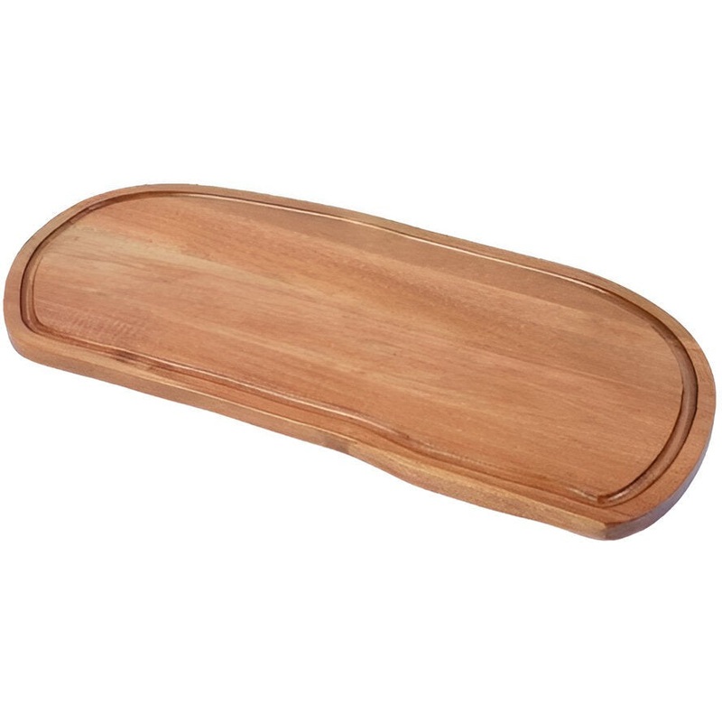 On The Table - 19.5" x 9" Brown Acacia Wood Rough-Cut Large Serving Board With Juice Groove - 251
