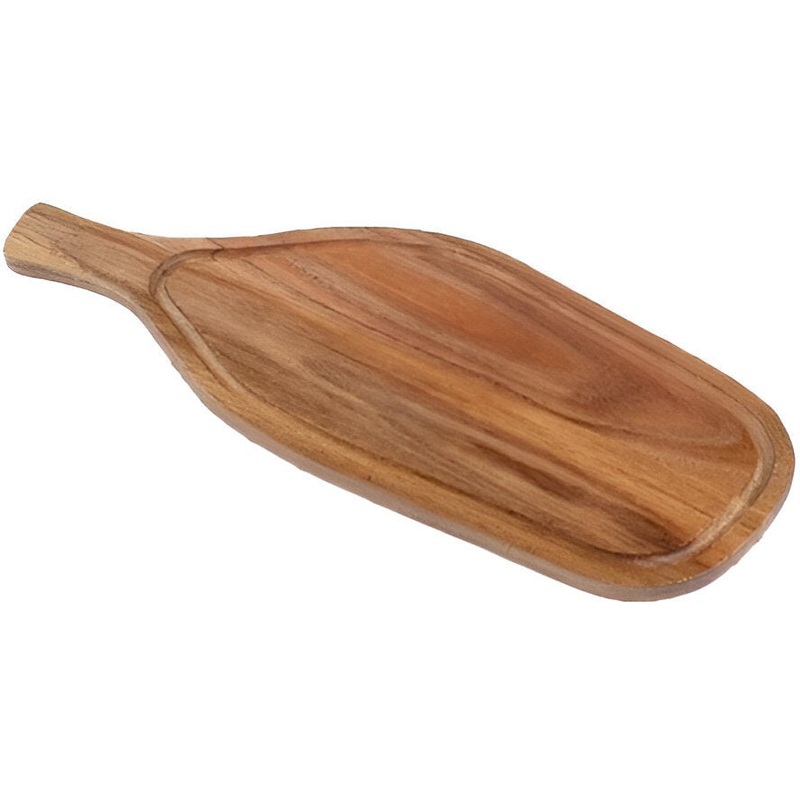 On The Table - 19" x 7.5" Brown Acacia Wood Rough-Cut Large Paddle Board With Juice Groove - 250