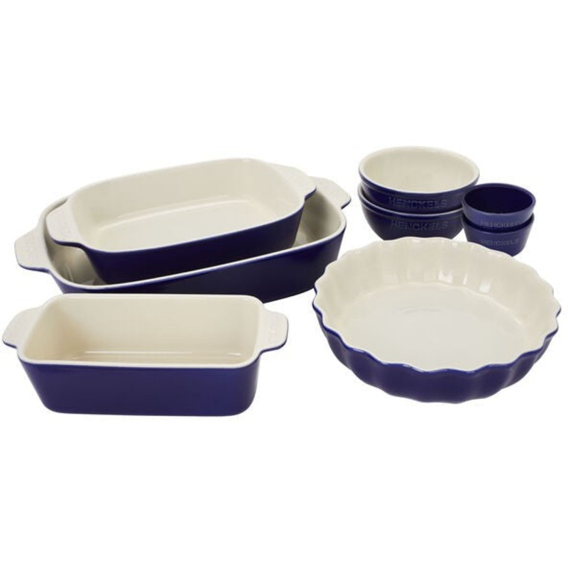 HENCKELS - Ceramic 8 PC Dark Blue Bakeware Set - 1021969