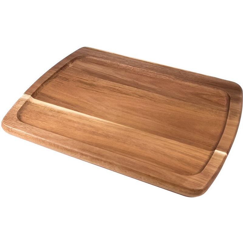 On The Table - 13" x 10" Brown Acacia Wood Large Plate - 107