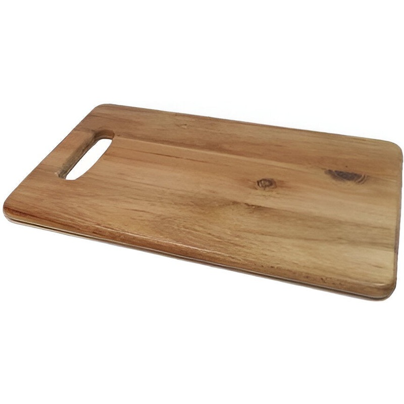 On The Table - 14" x 8" Brown Acacia Wood Flatbread/Charcuterie Board With Handle - 126