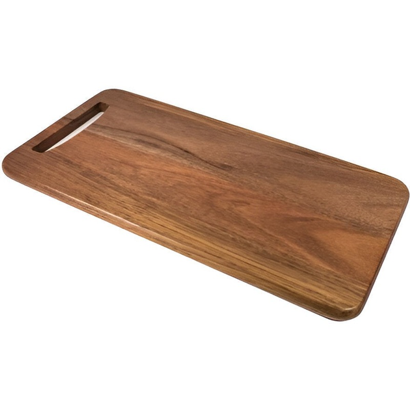 On The Table - 16.5" x 8.5" Brown Acacia Wood Flatbread Board With Handle - 125