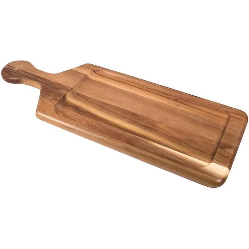 On The Table - 17" x 6.5" Brown Acacia Wood Standard Paddle Board With Trough - 101-T
