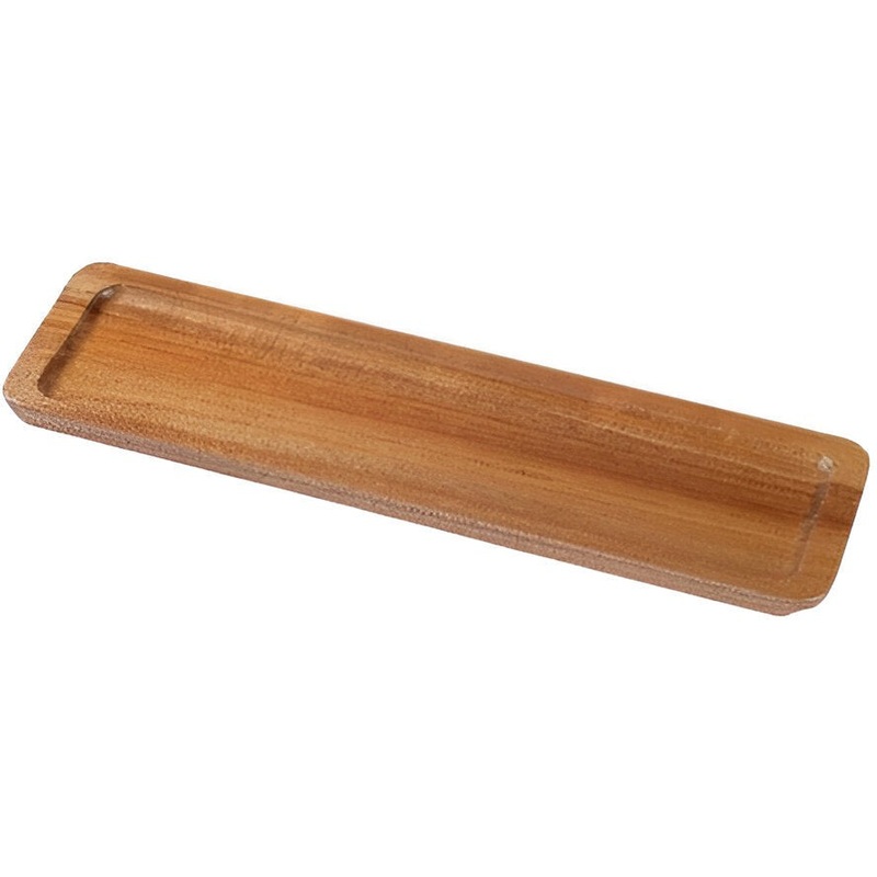 On The Table - 18" x 5" Brown Acacia Wood Large Appetizer Plate - 210