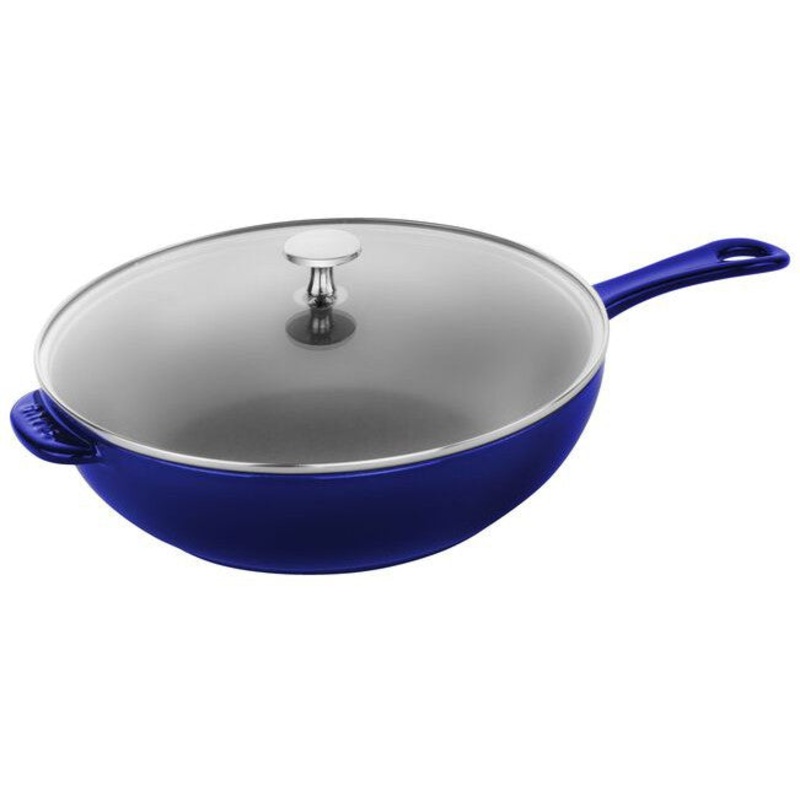 Staub - 10" Cast Iron Daily Pan With Glass Lid Blue (26 cm) - 1010647