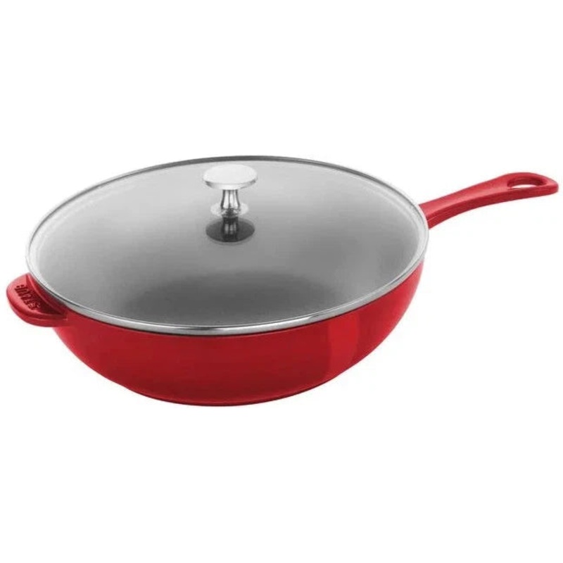 Staub - 10" Cast Iron Daily Pan With Glass Lid Cherry (26 cm) - 1010491
