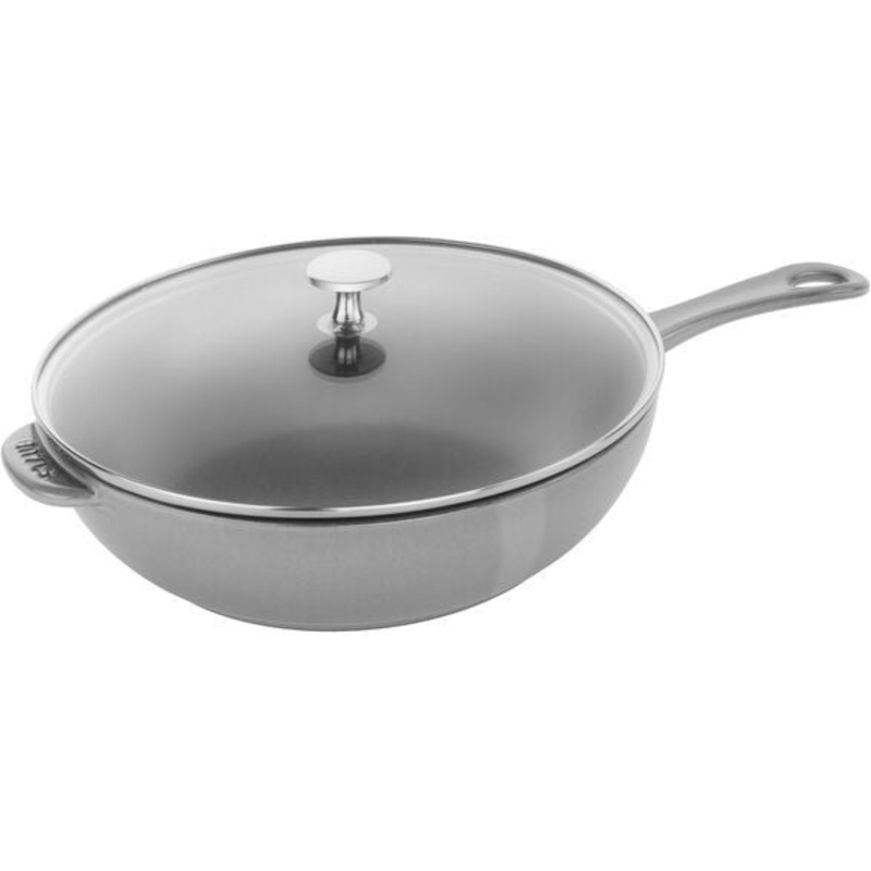 Staub - 10" Cast Iron Daily Pan With Glass Lid Grey (26 cm) - 1010645