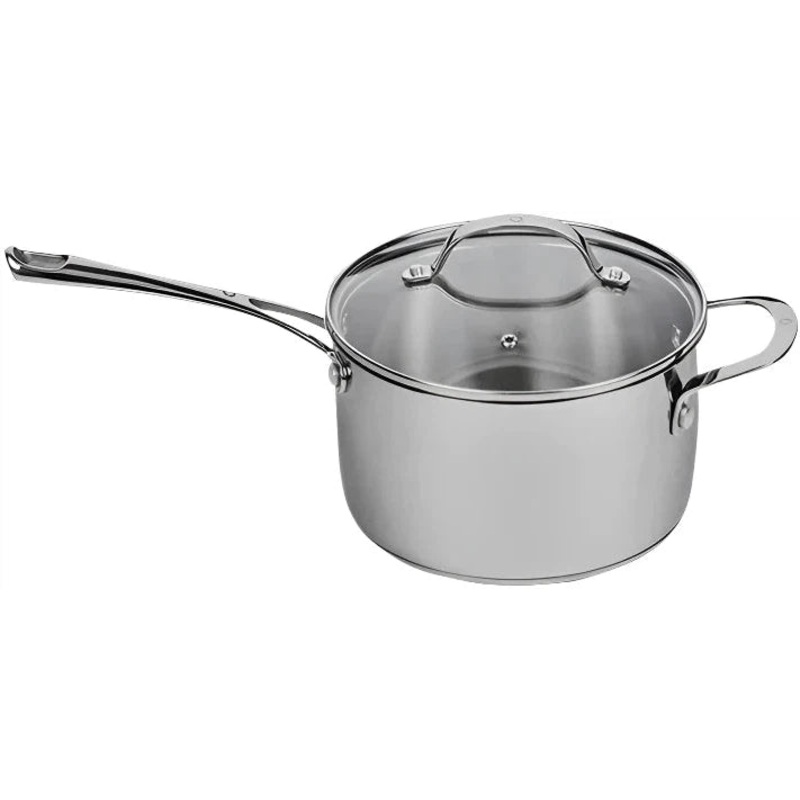 Swiss Diamond - DLX 2.6 Qt Premium Stainless-Steel Saucepan & Glass Lid - PSLA31118iC