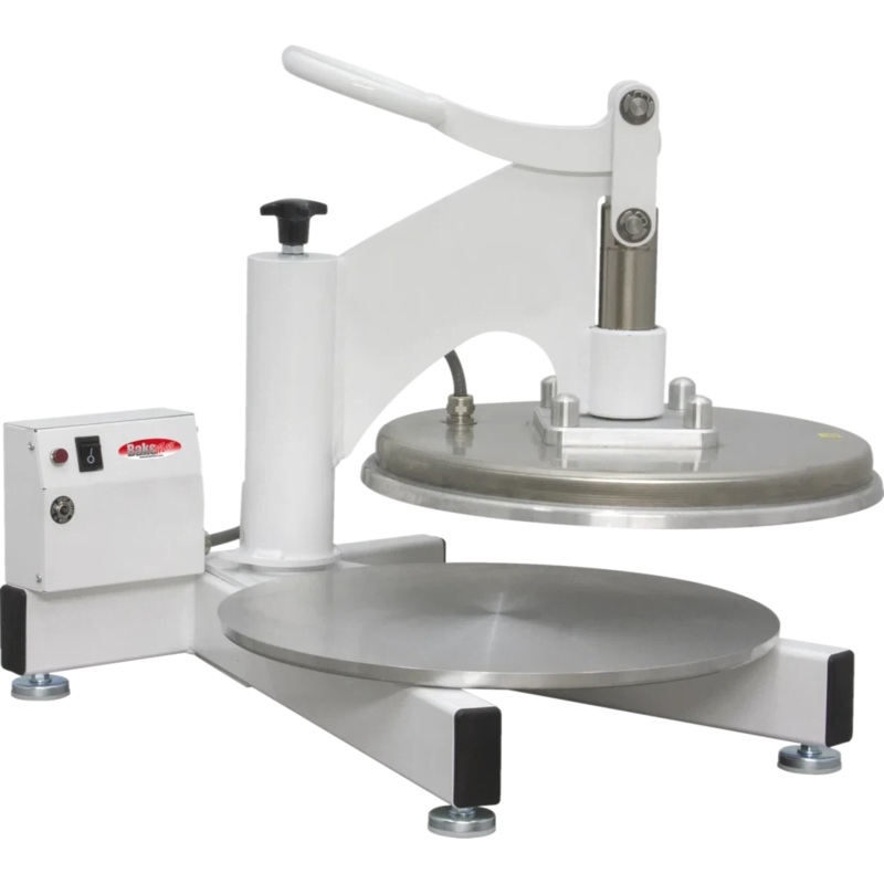 Bakemax - 120V Stainless Steel Commercial Countertop Single Upper Heat Swing Away Manual Pizza Press - BMDMS18-120