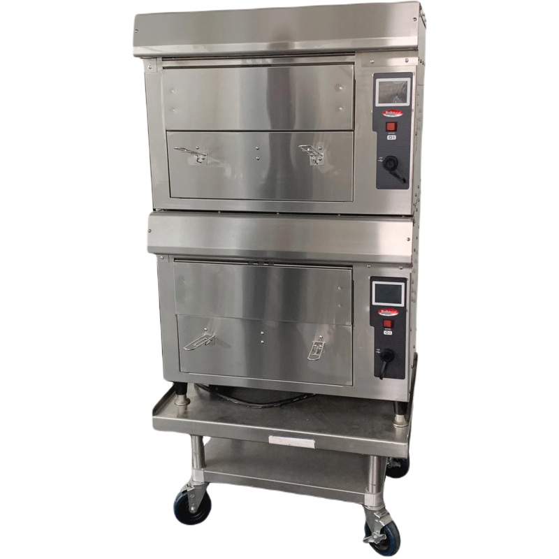 Bakemax - 240V Commercial Floor Model Electric Double Stacked Greaseless Forced Air Fryer - BMDGF5