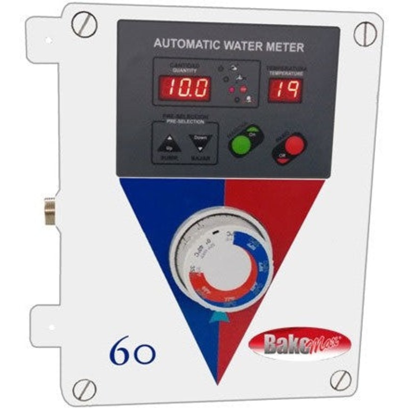 Bakemax -  Automatic Water Meter with Digital Control, 30C Max. Water Temperature, 999 Liters Measurement - BMWM015