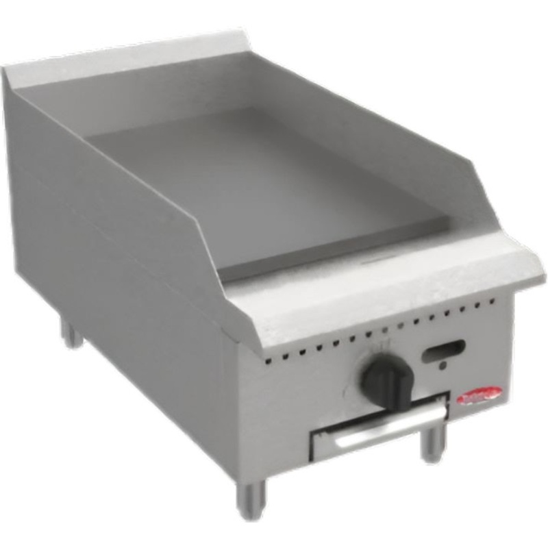 Bakemax - BACG Series 15" Stainless Steel Countertop Manual Gas Griddle - BACG15-1