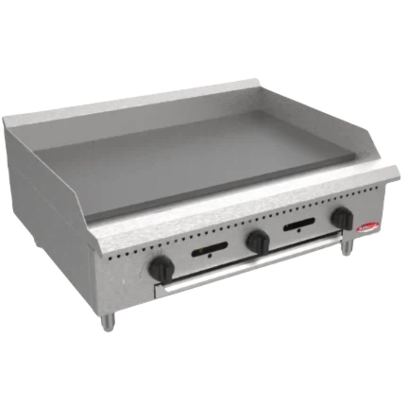 Bakemax - BACG Series 36" Stainless Steel Countertop Manual Gas Griddle - BACG36-3