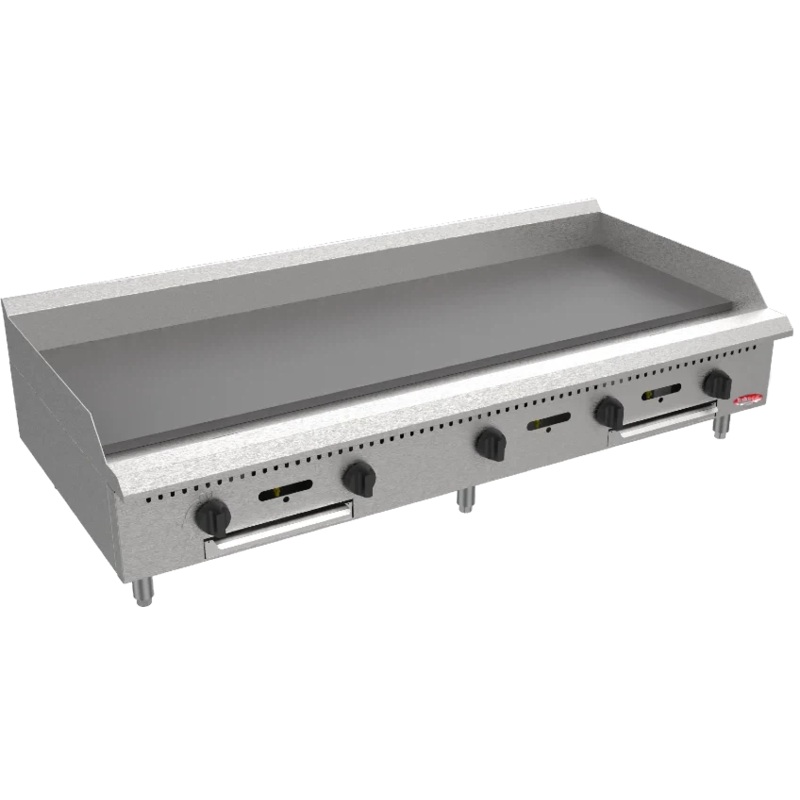 Bakemax - BACG Series 60" Stainless Steel Countertop Manual Gas Griddle - BACG60-5