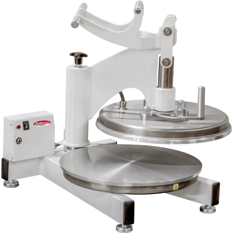 Bakemax - 220V Stainless Steel Commercial Countertop Manual Swing Away Dual Heat Dough Press - BMDMS218