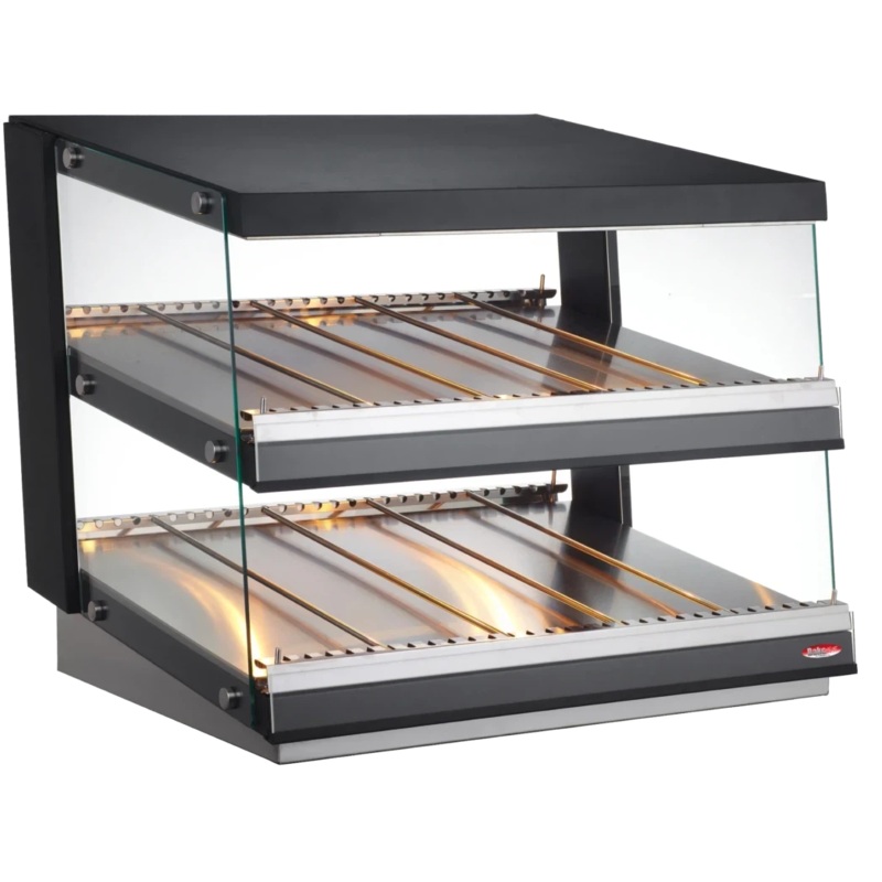 Bakemax - 31.5" Stainless Steel Two Tier Countertop Self Serve Heated Display Case - BMHGG01